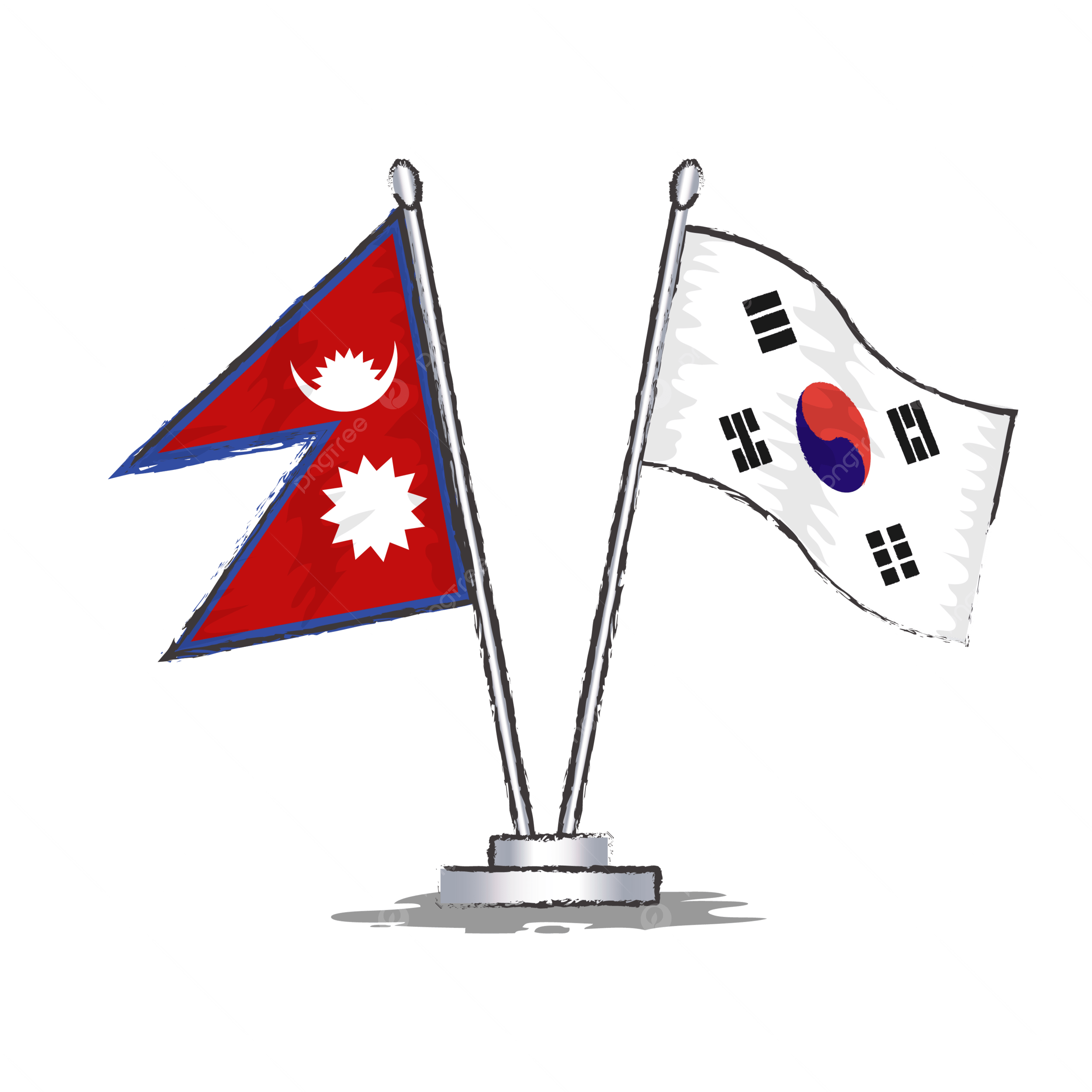Nepal and South Korea